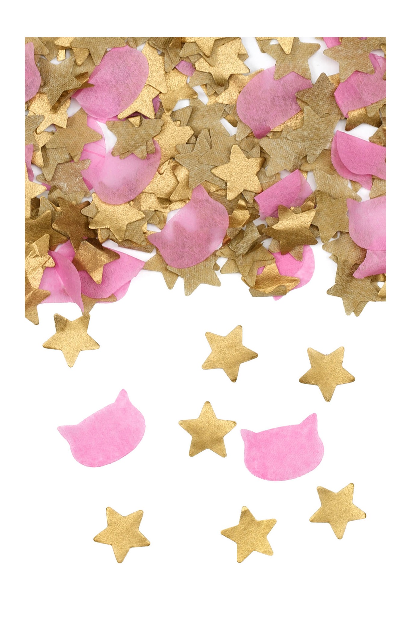 Confetti cannon with stars and cat-shaped confetti, 20 cm