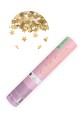 Confetti cannon with golden stars, 20 cm