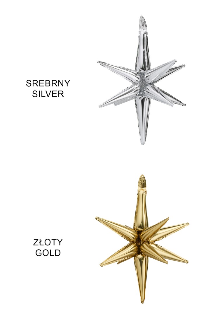 Metallisierter Folienballon Stern 3D FB258T