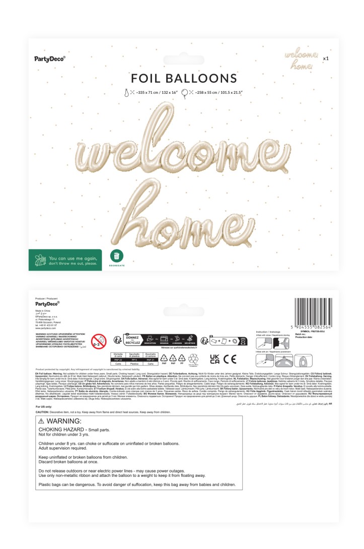 Foil balloon Welcome Home