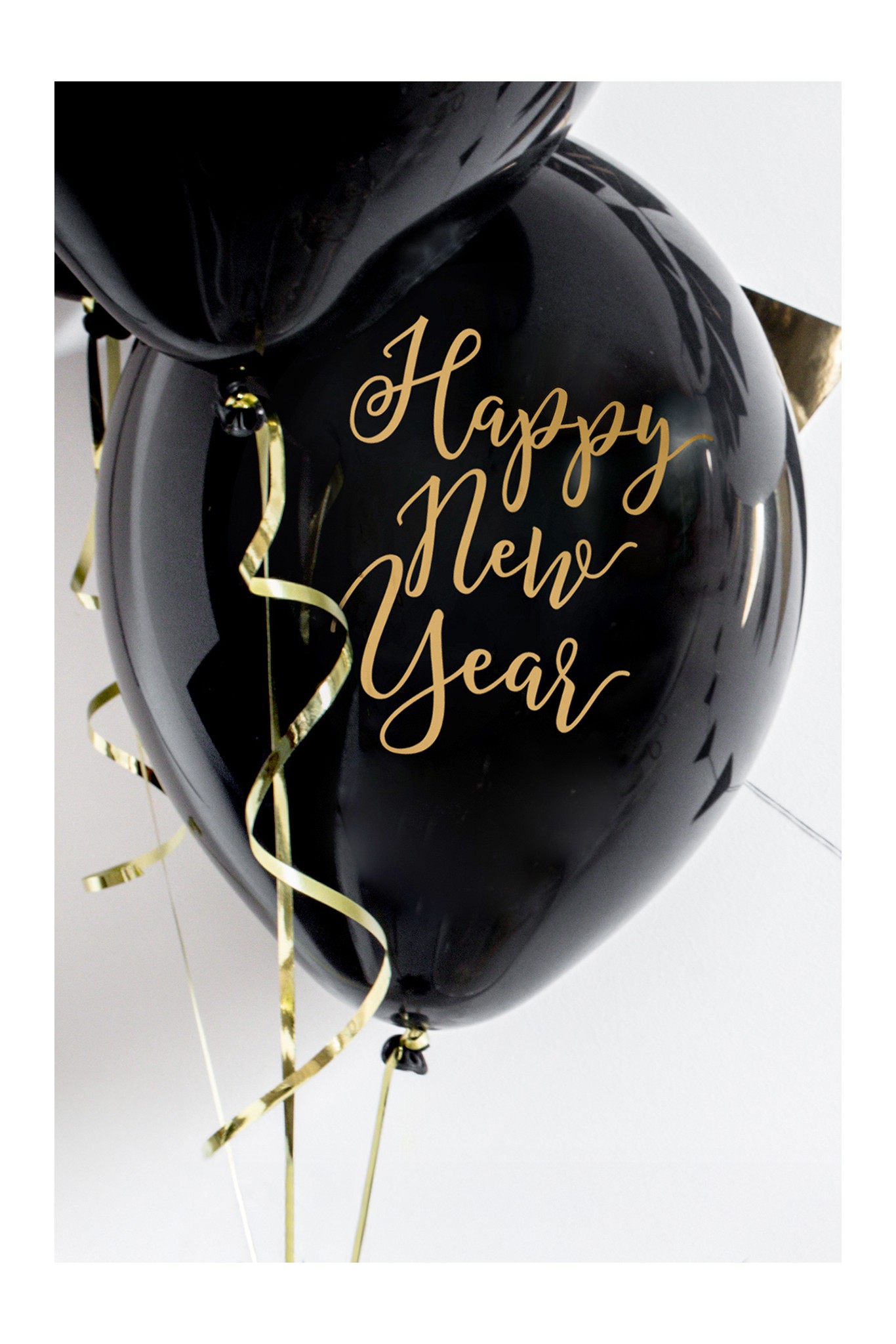 Balony 30 cm Happy New Year Pastel Black