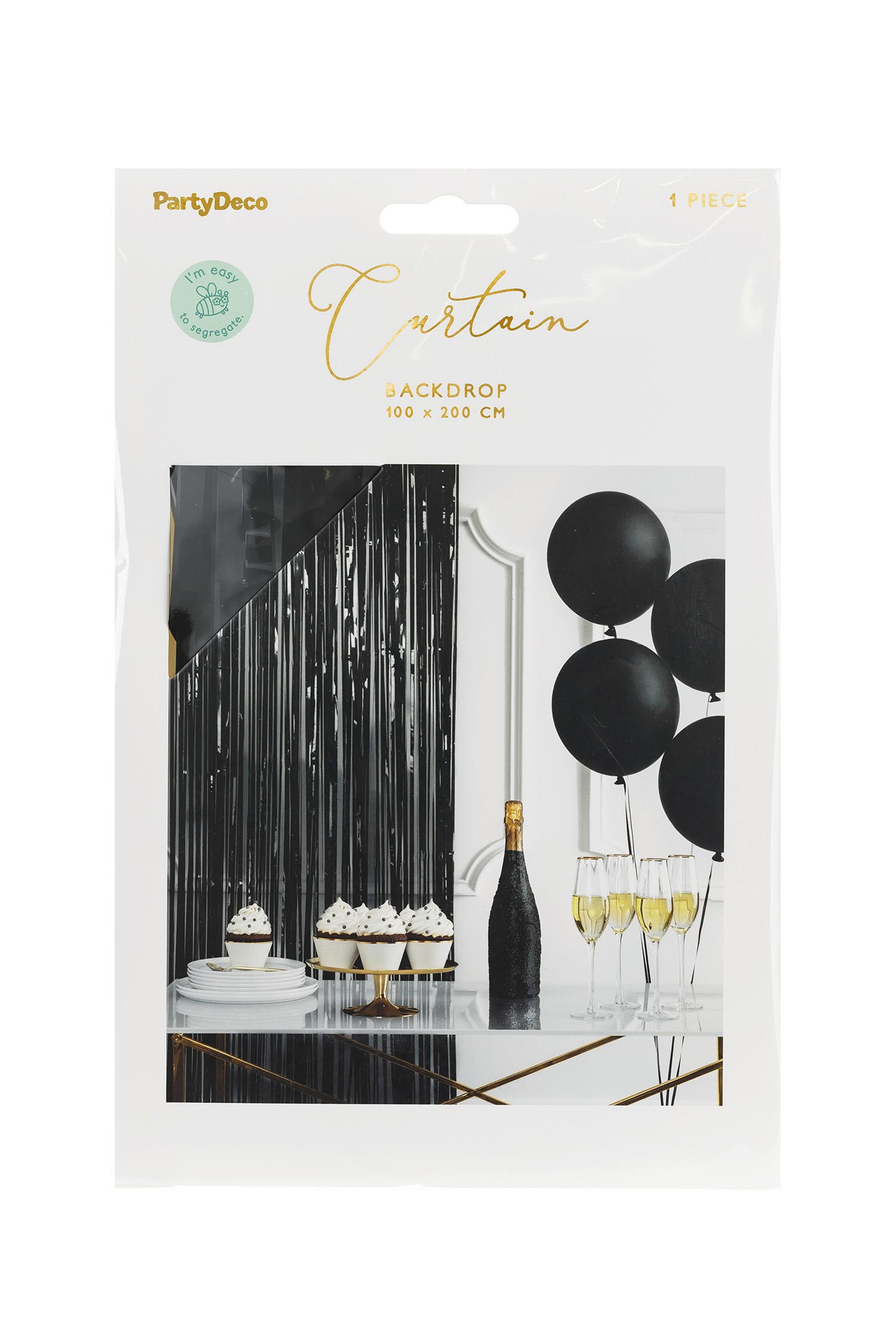 Metallic party curtain 100x200cm