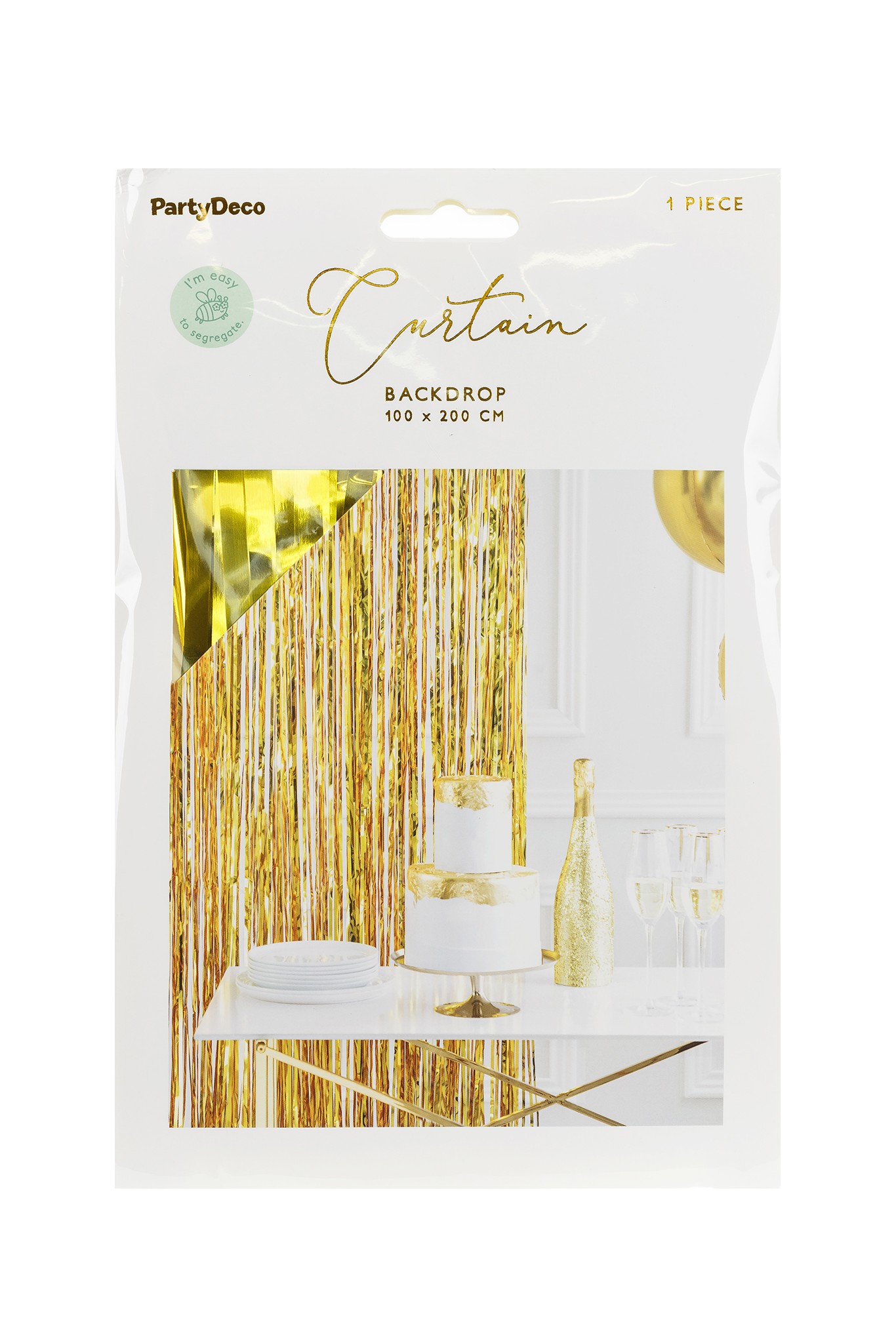 Metallic party curtain 100x200cm