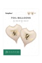MR & MRS Heart-Shaped Foil Balloons