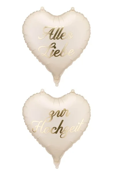 Heart-Shaped Foil Balloons “Alles Liebe zur Hochzeit”