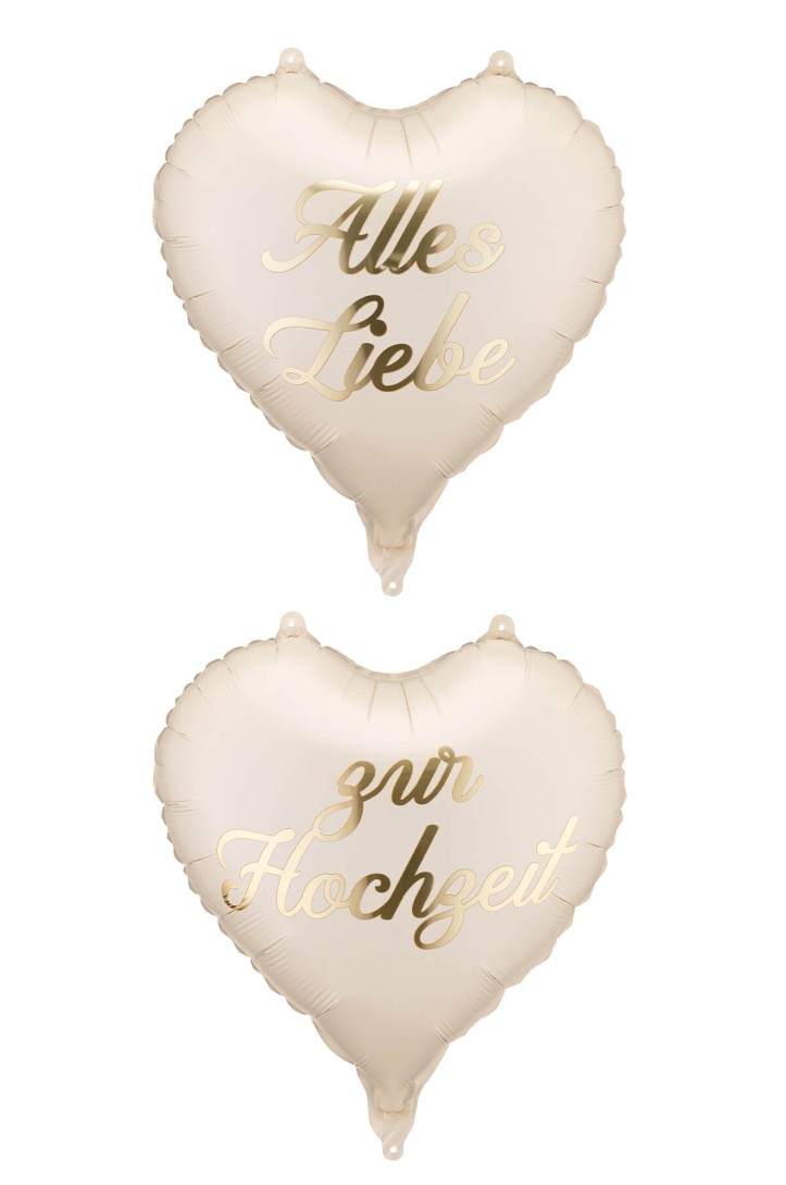 Heart-Shaped Foil Balloons “Alles Liebe zur Hochzeit”