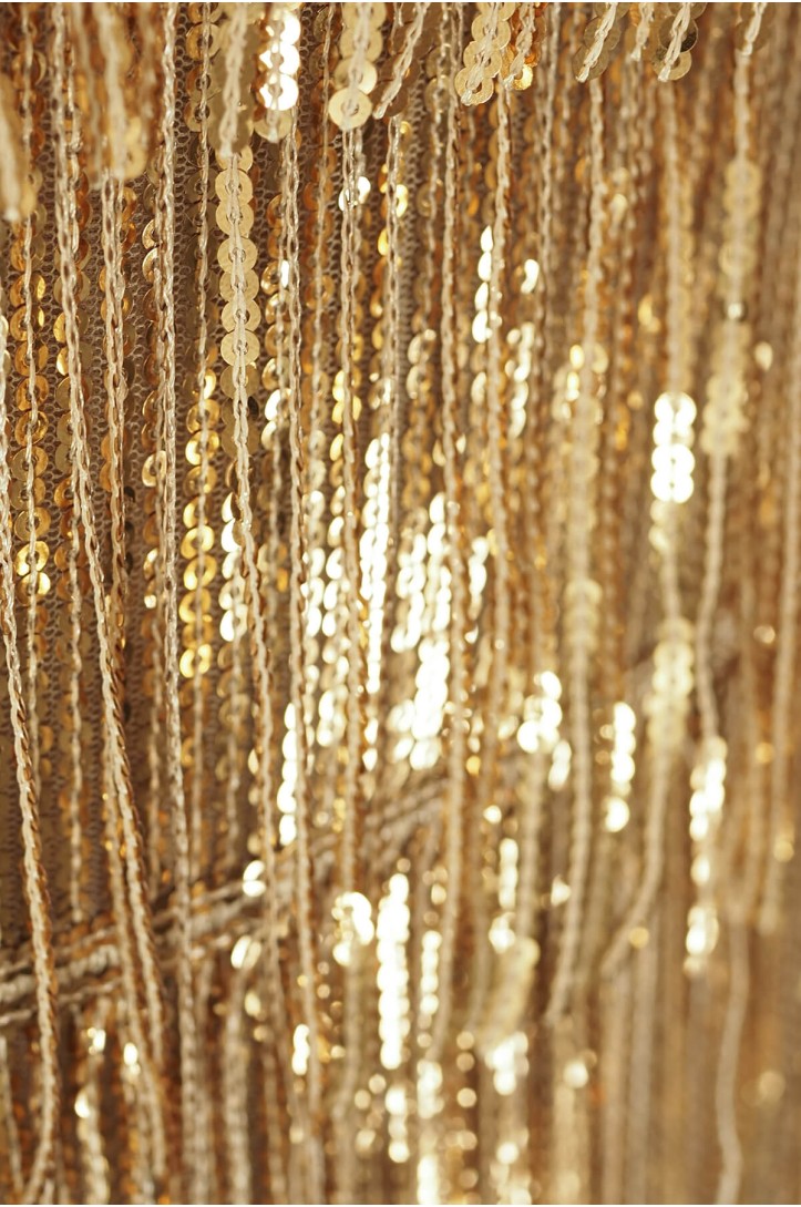 LACE 3D X2454 TULLE WITH SEQUIN FRINGES