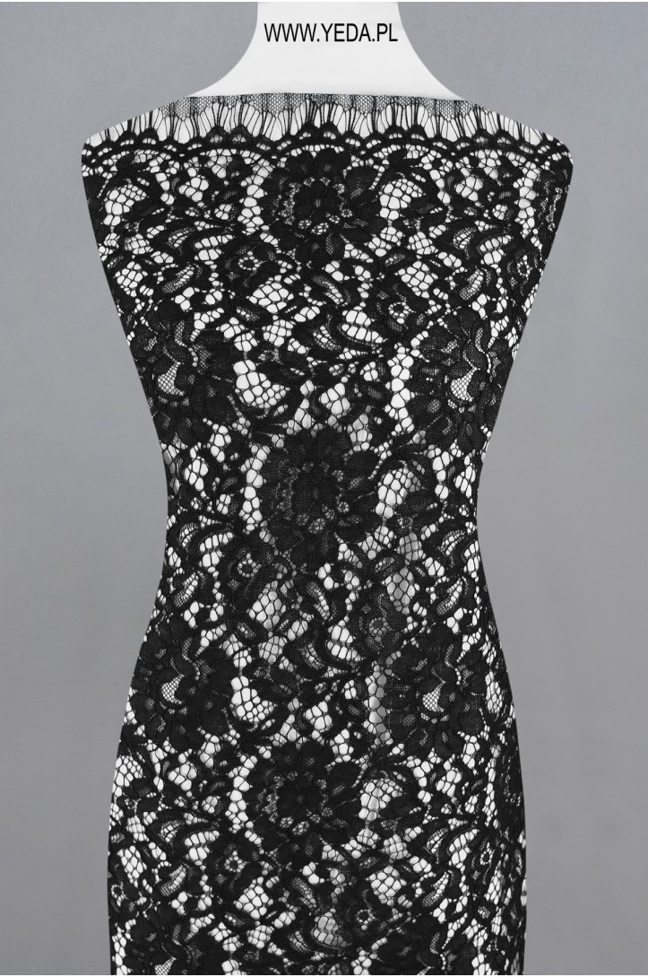 EVENING FRENCH LACE MJ074 BLACK