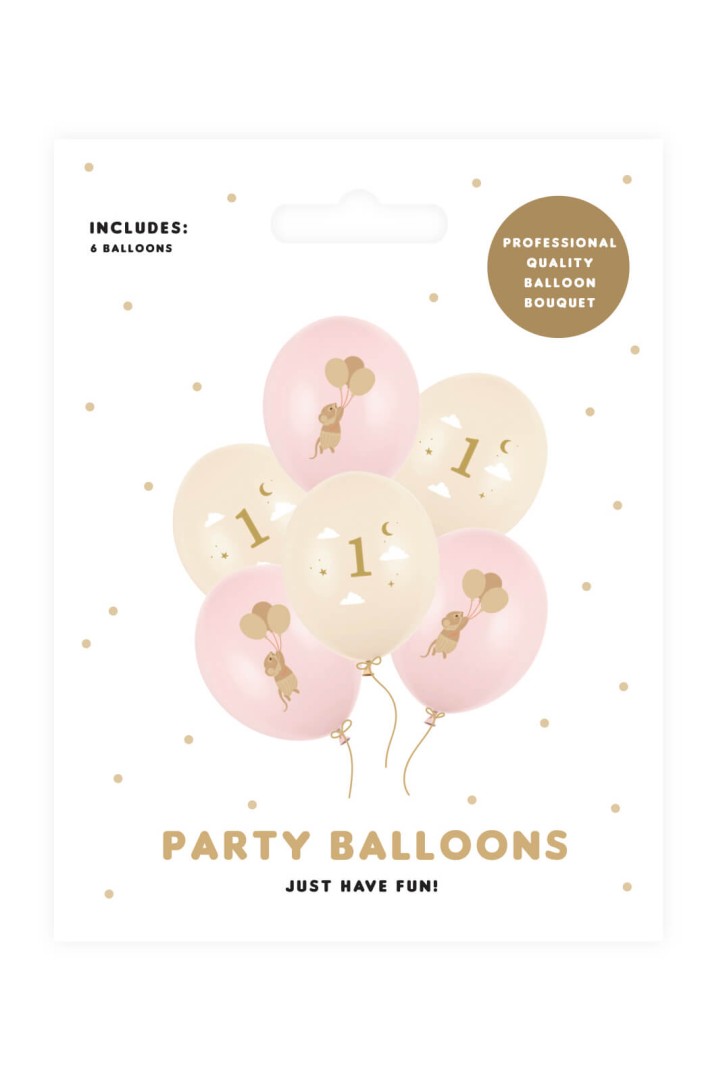 Luftballons Strong Mäuse mit Zahl 1