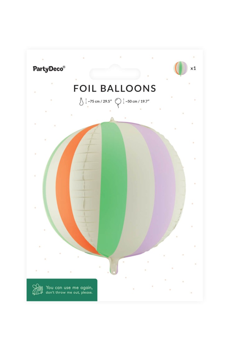 Folienballon Gestreifter Ball
