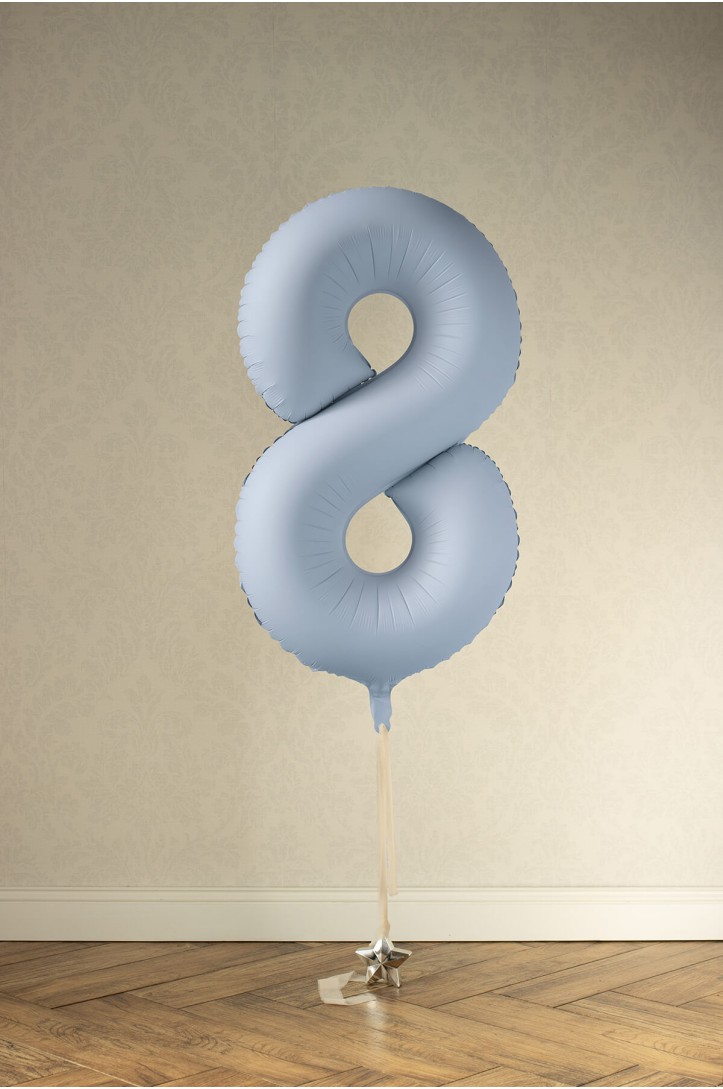 Folienballon Zahl – Nebelblau