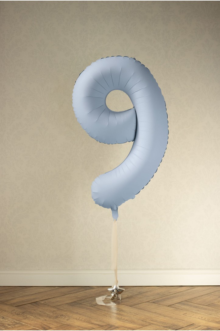Foil Number Balloon – Misty Blue