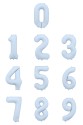 Foil number balloon misty blue