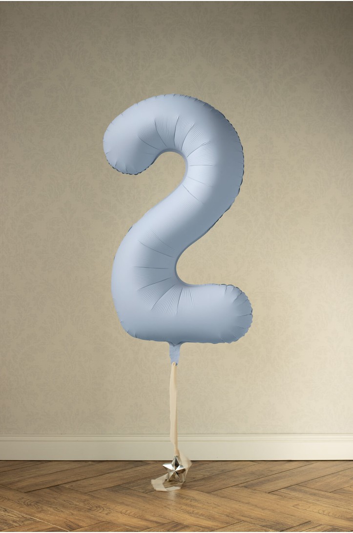 Foil Number Balloon – Misty Blue