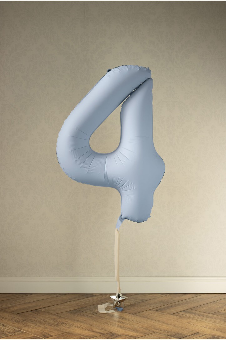 Foil Number Balloon – Misty Blue