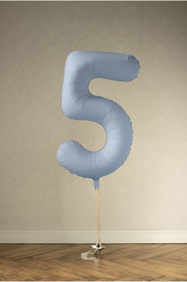 Foil Number Balloon – Misty Blue