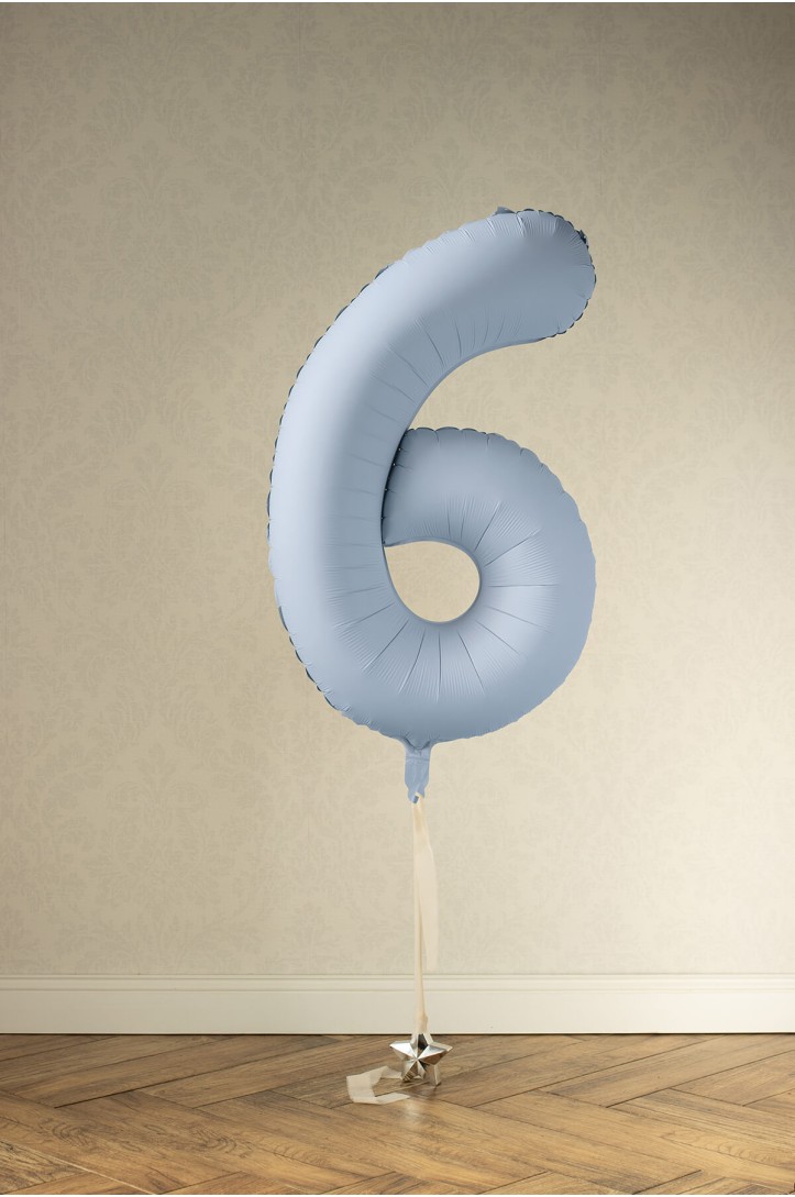 Foil Number Balloon – Misty Blue