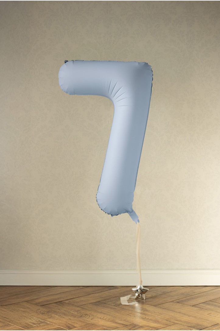 Foil Number Balloon – Misty Blue