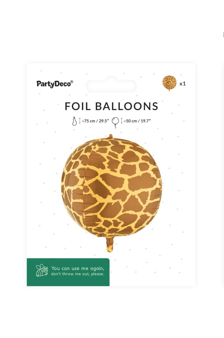 Folienballon Ball mit Giraffenmuster
