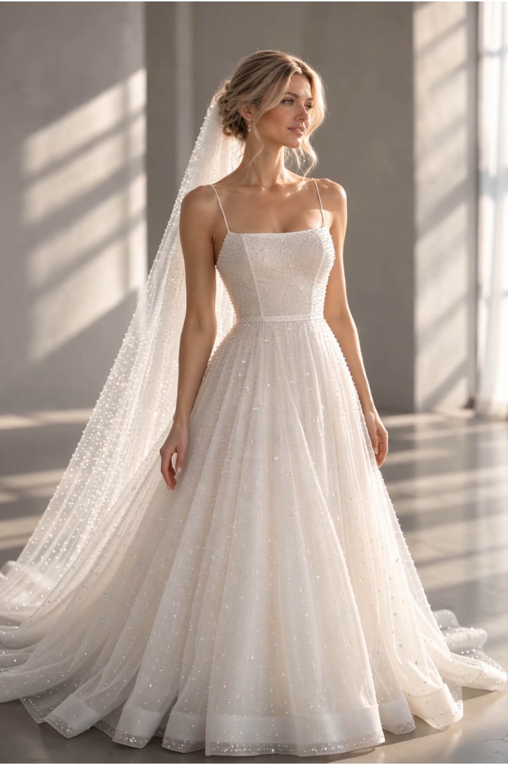 Decorative Tulle T3323 – Dewdrop Effect (Sparser Bead Pattern) droplets