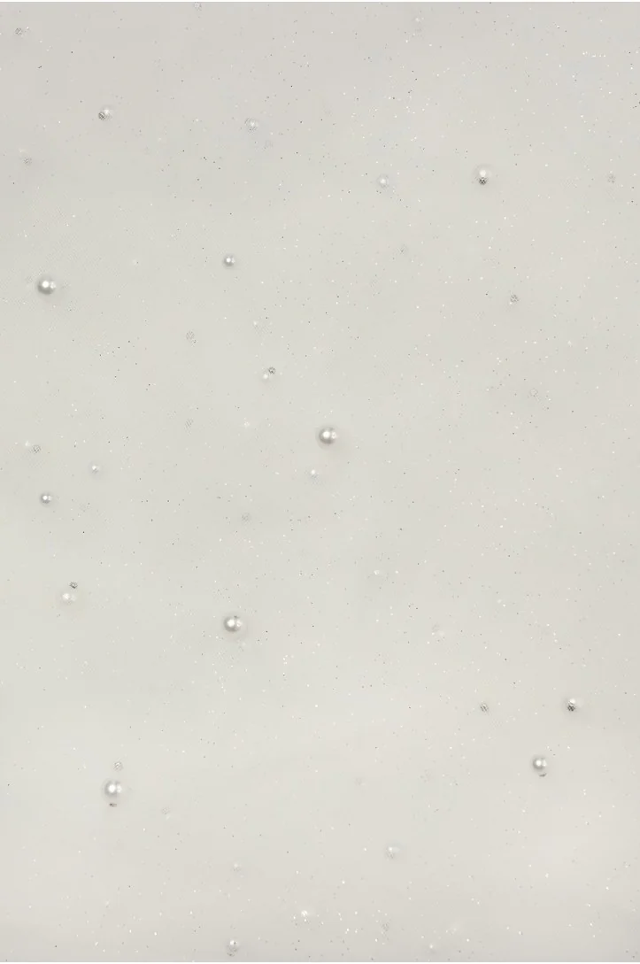 Tiul miękki brokatowy z perełkami LER NAL GLITTER PEARL