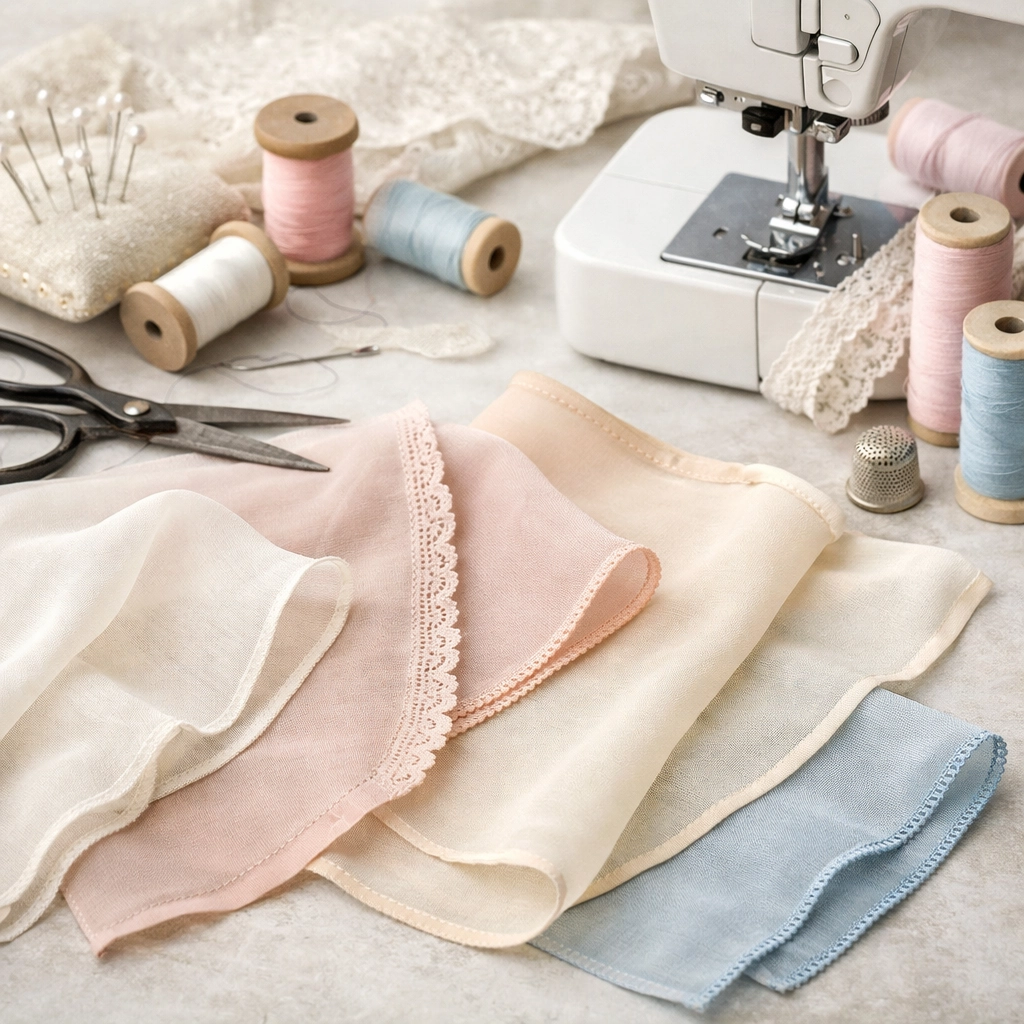 Wykończenia brzegów w delikatnych tkaninach – przegląd metod